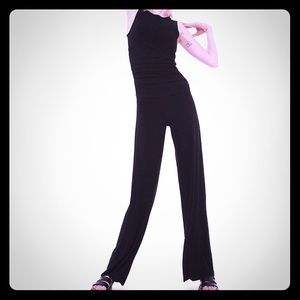 Norma Kamali SHIRRED WAIST JUMPSUIT- BLACK-XL NWT